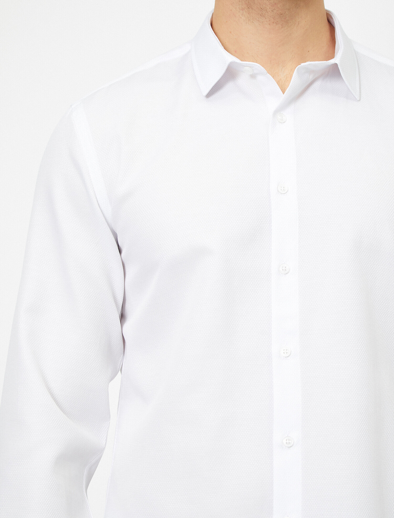 Klasik Yaka Uzun Kollu Slim Fit Smart Gömlek Non Iron