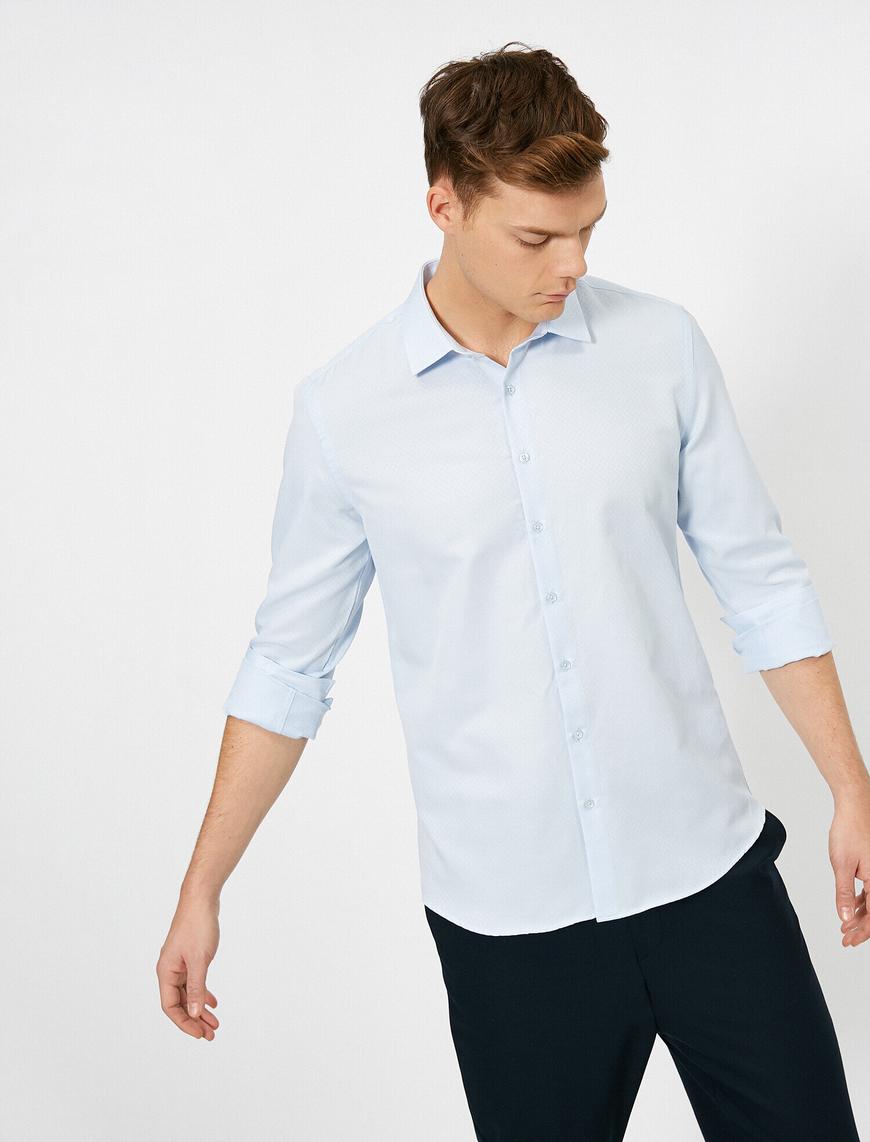   Klasik Yaka Uzun Kollu Slim Fit Smart Gömlek Non Iron