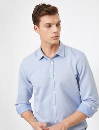 Klasik Yaka Uzun Kollu Slim Fit Smart Gömlek Non Iron