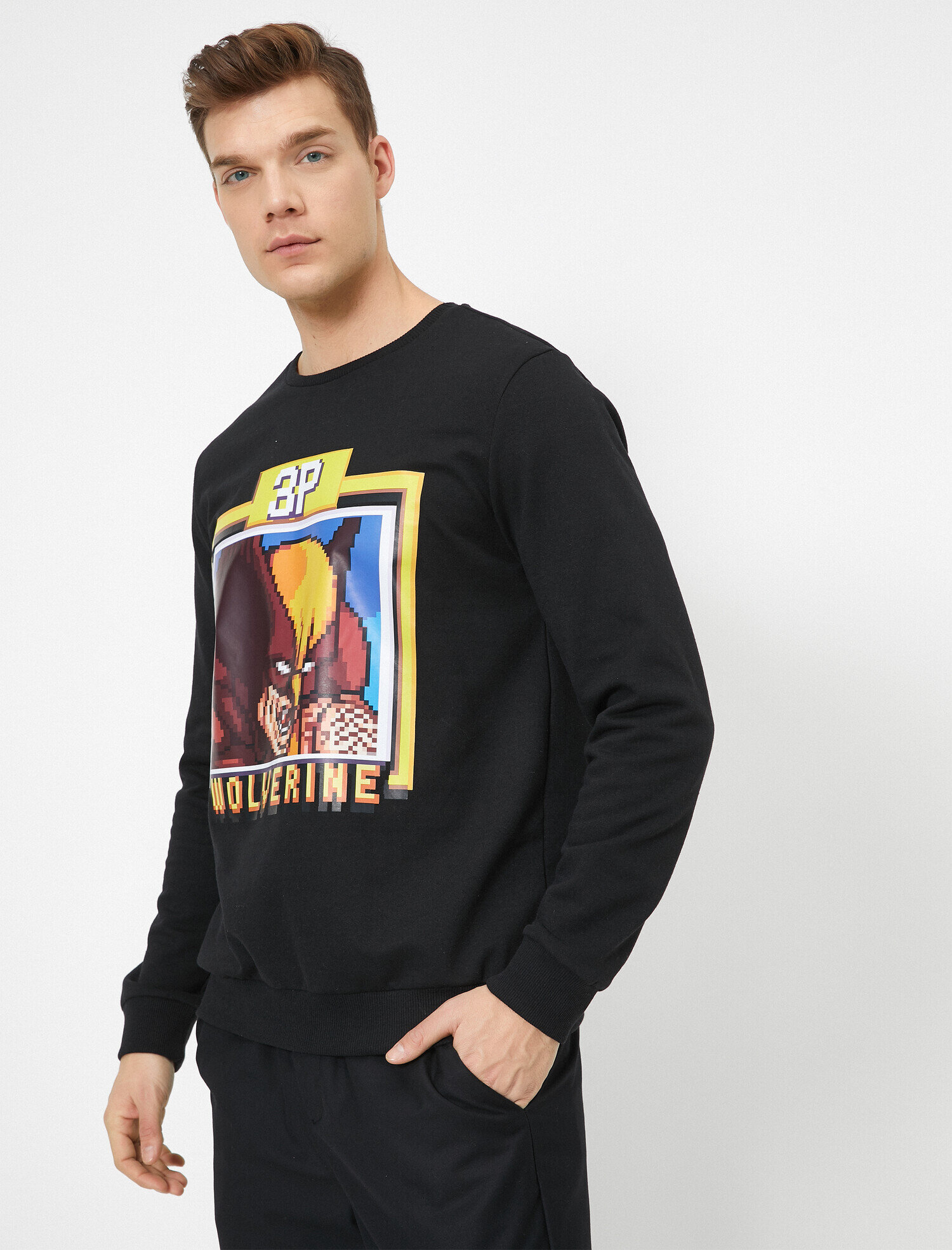   Wolverine Marvel Lisanslı Baskılı Bisiklet Yaka Sweatshirt