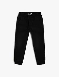 Kot Pantolon Jogger Beli Bağlamalı Pamuklu Cepli - Jegging Jean