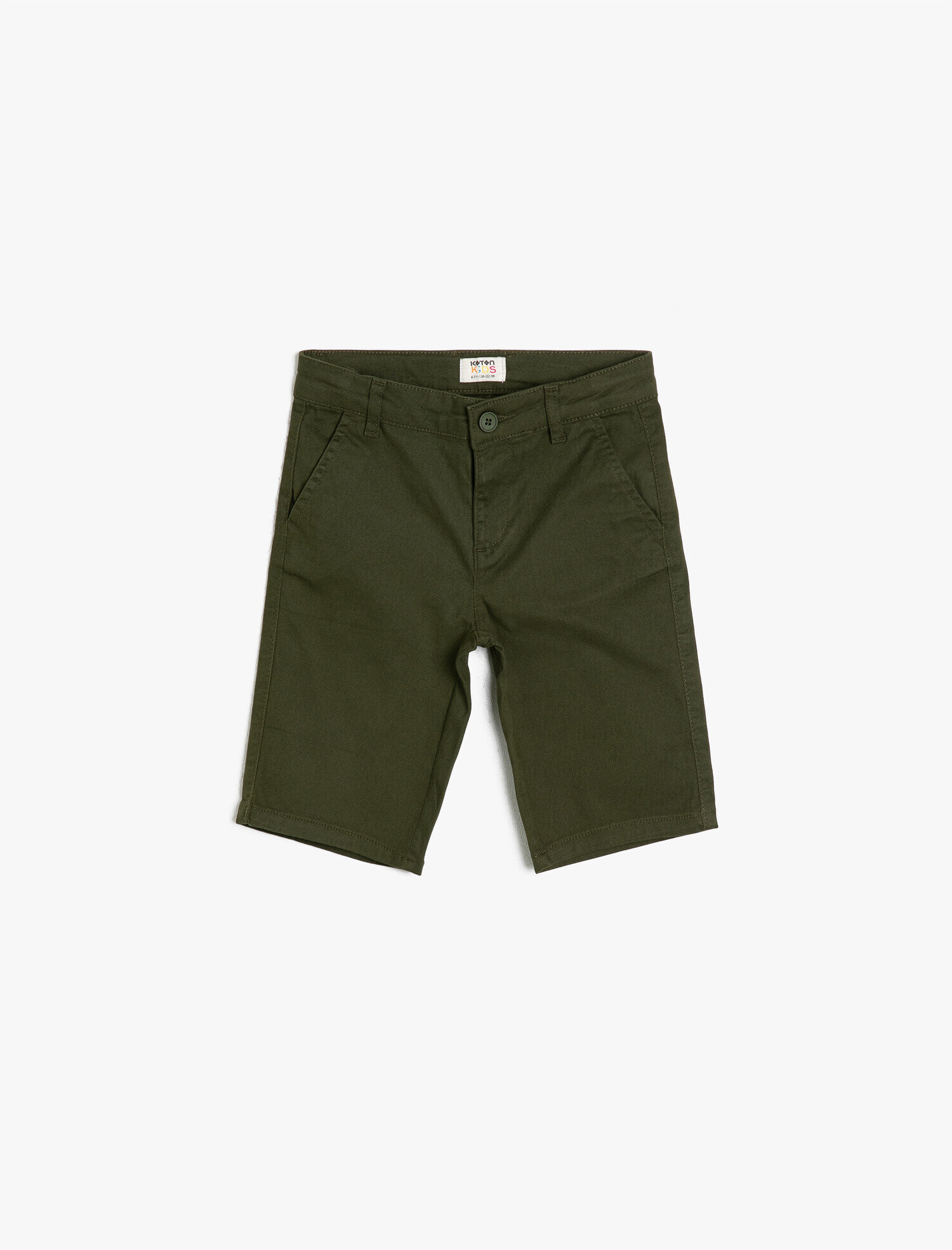  Erkek Çocuk Pamuklu Düğmeli Chino Kesim Basic Şort