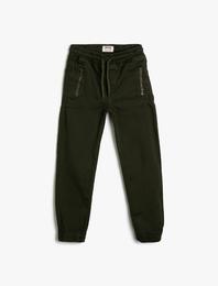 Kot Pantolon Jogger Beli Bağlamalı Cepli - Jegging Jean