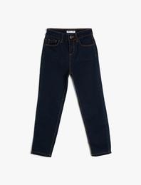 Kot Pantolon Pamuk Karışımlı Cepli - Loose Jean