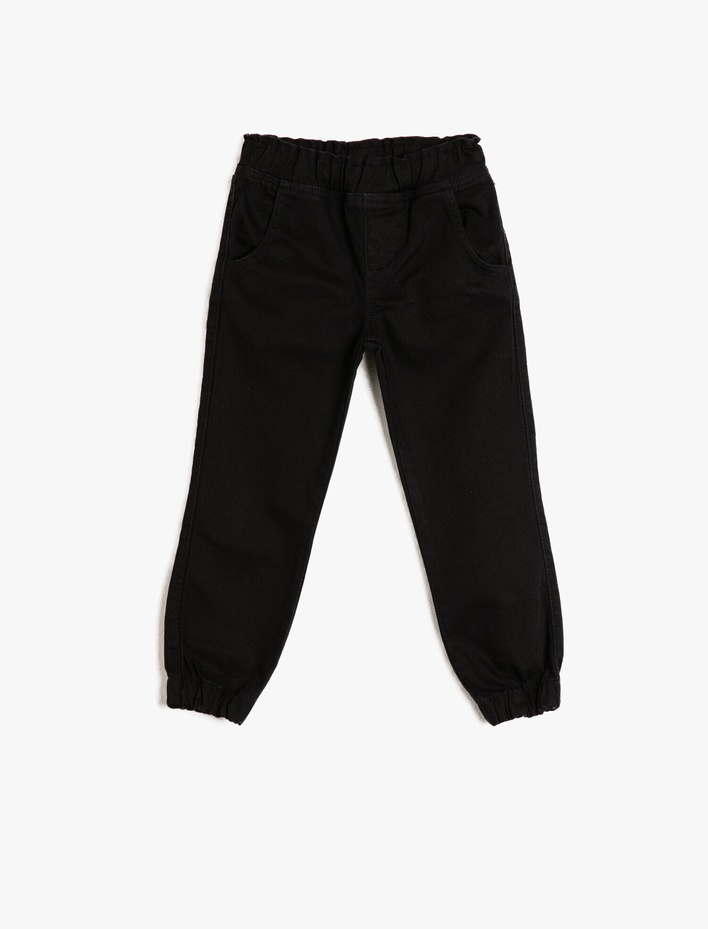 Erkek Çocuk Kot Pantolon Jogger Beli Lastikli Cepli Pamuklu - Jegging Jean