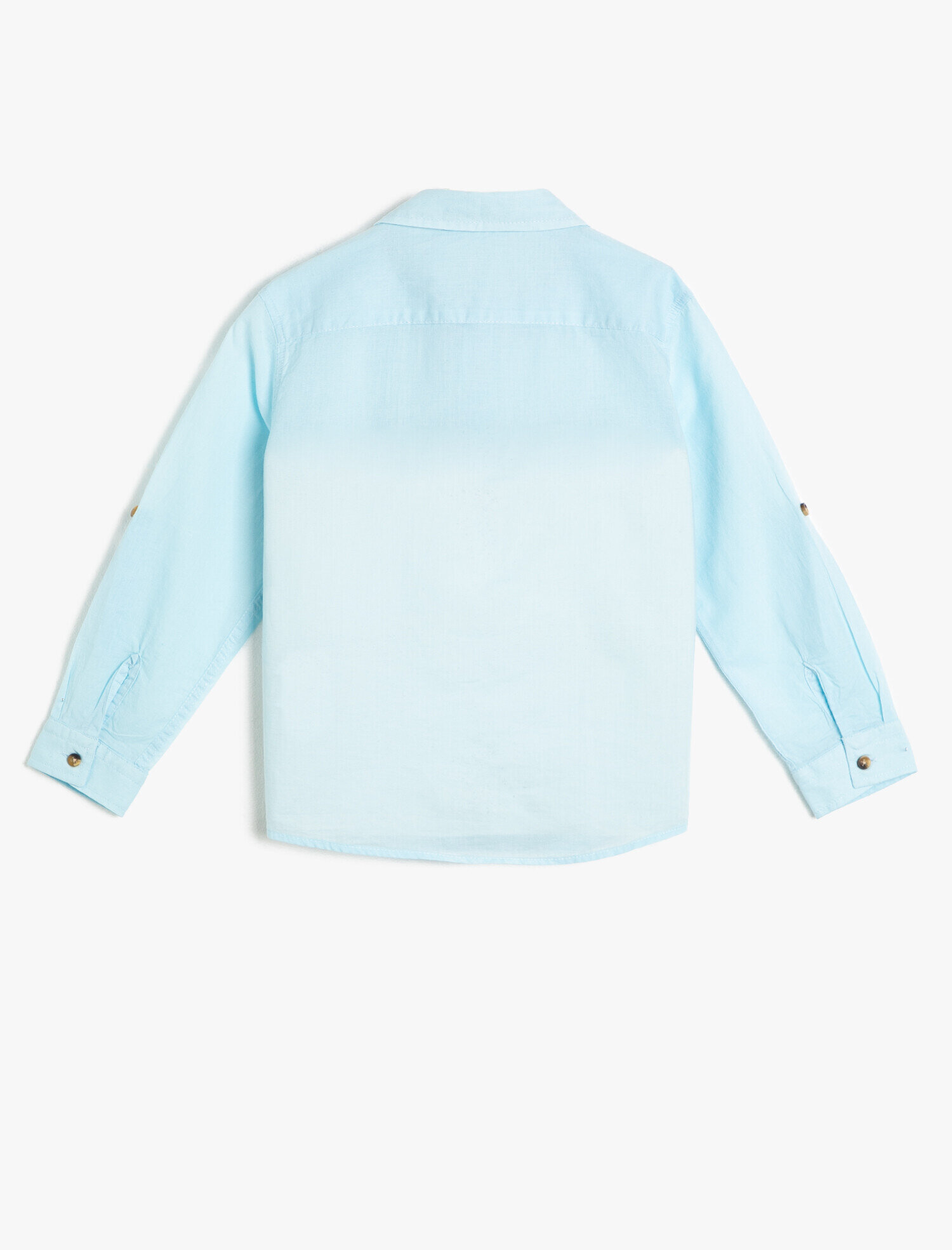  Erkek Çocuk Basic Uzun Ve Katlanabilir Kollu Klasik Yaka Gömlek