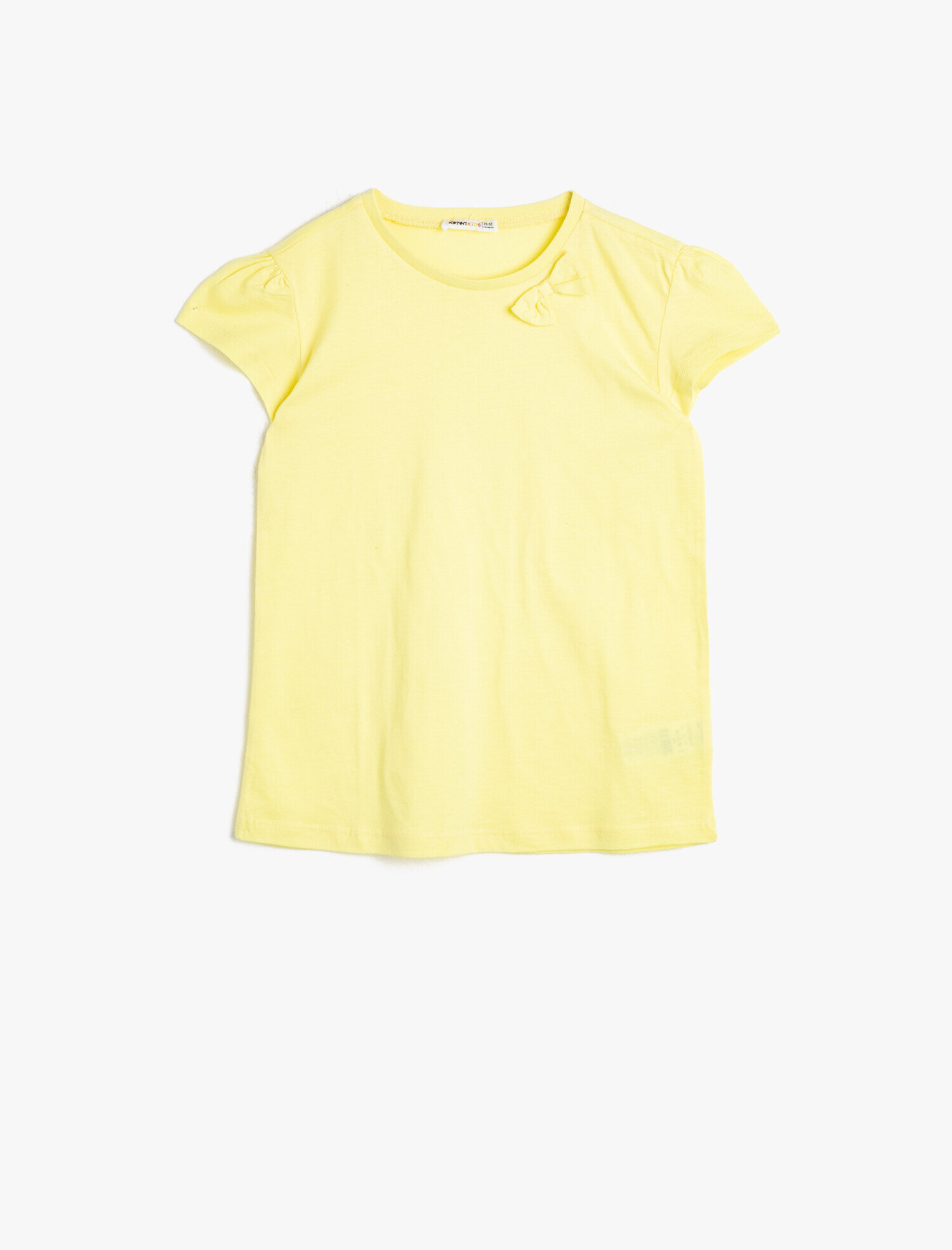  Kız Çocuk Basic Yumuşak Pamuklu Bisiklet Yaka Kısa Kollu Tişört
