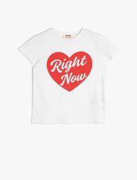 Pamuklu Yumuşak Baskılı Bisiklet Yaka Kısa Kollu Tişört