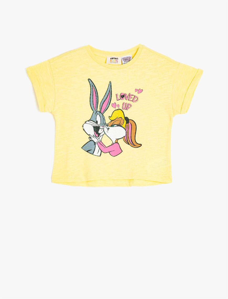  Kız Çocuk Warner Bros Lisanslı Kısa Kollu Bugs Bunny Baskılı Tişört