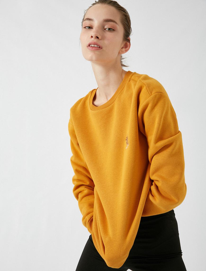   Uzun Kollu Bisiklet Yaka Sweatshirt