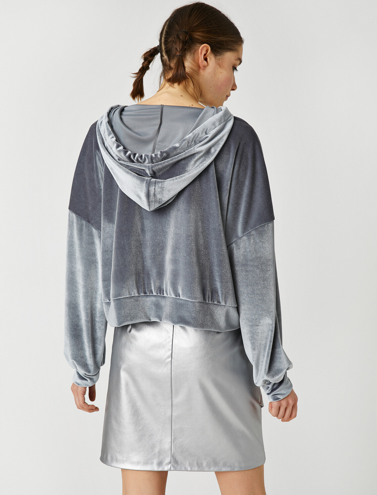   Kadife Kapüşonlu Sweatshirt