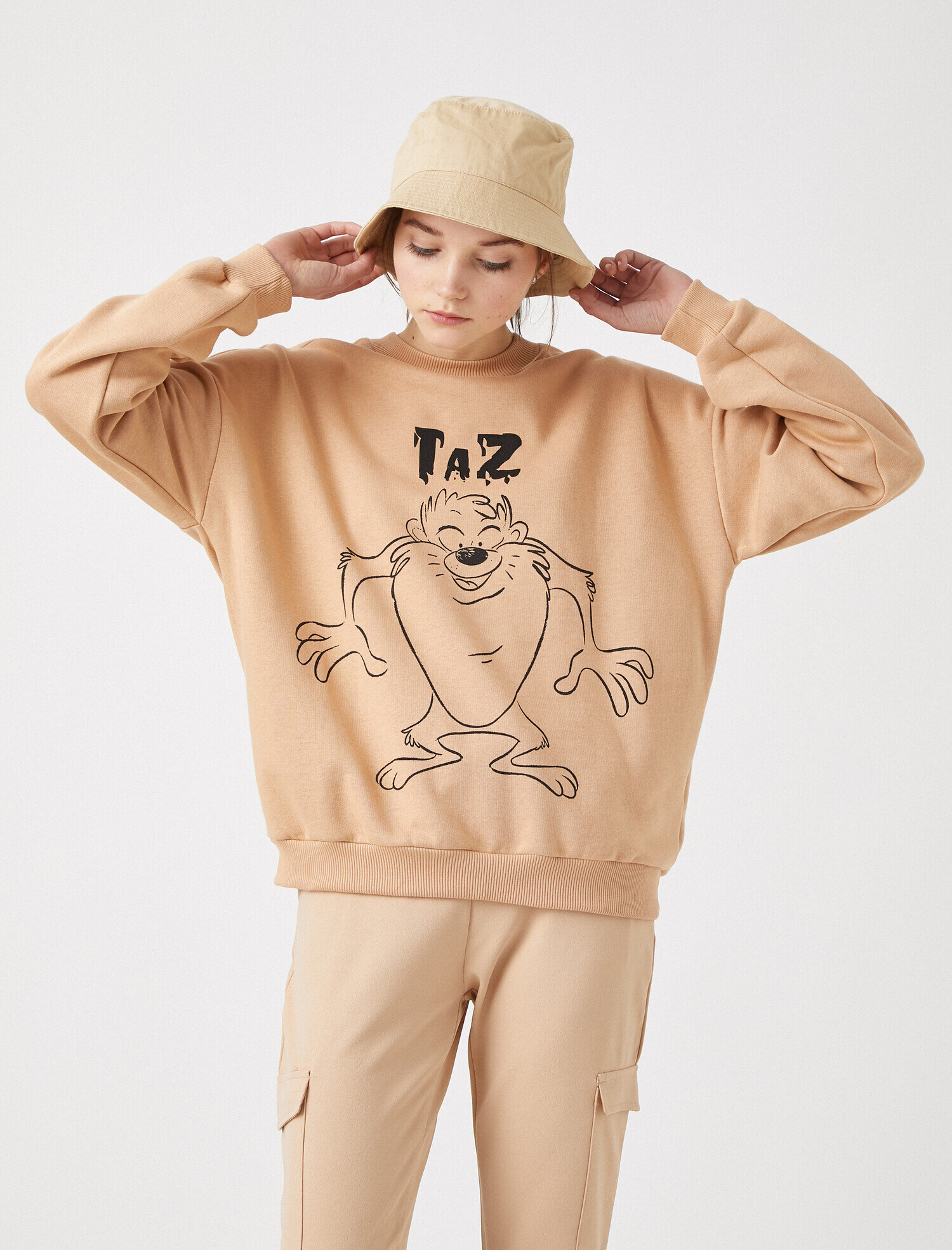   Pamuklu Warner Bros Lisanslı Bisiklet Yaka Sweatshirt