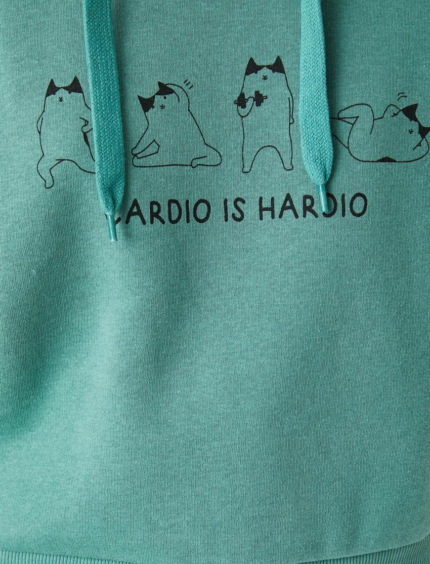   Pamuklu Kapüşonlu Baskılı Sweatshirt