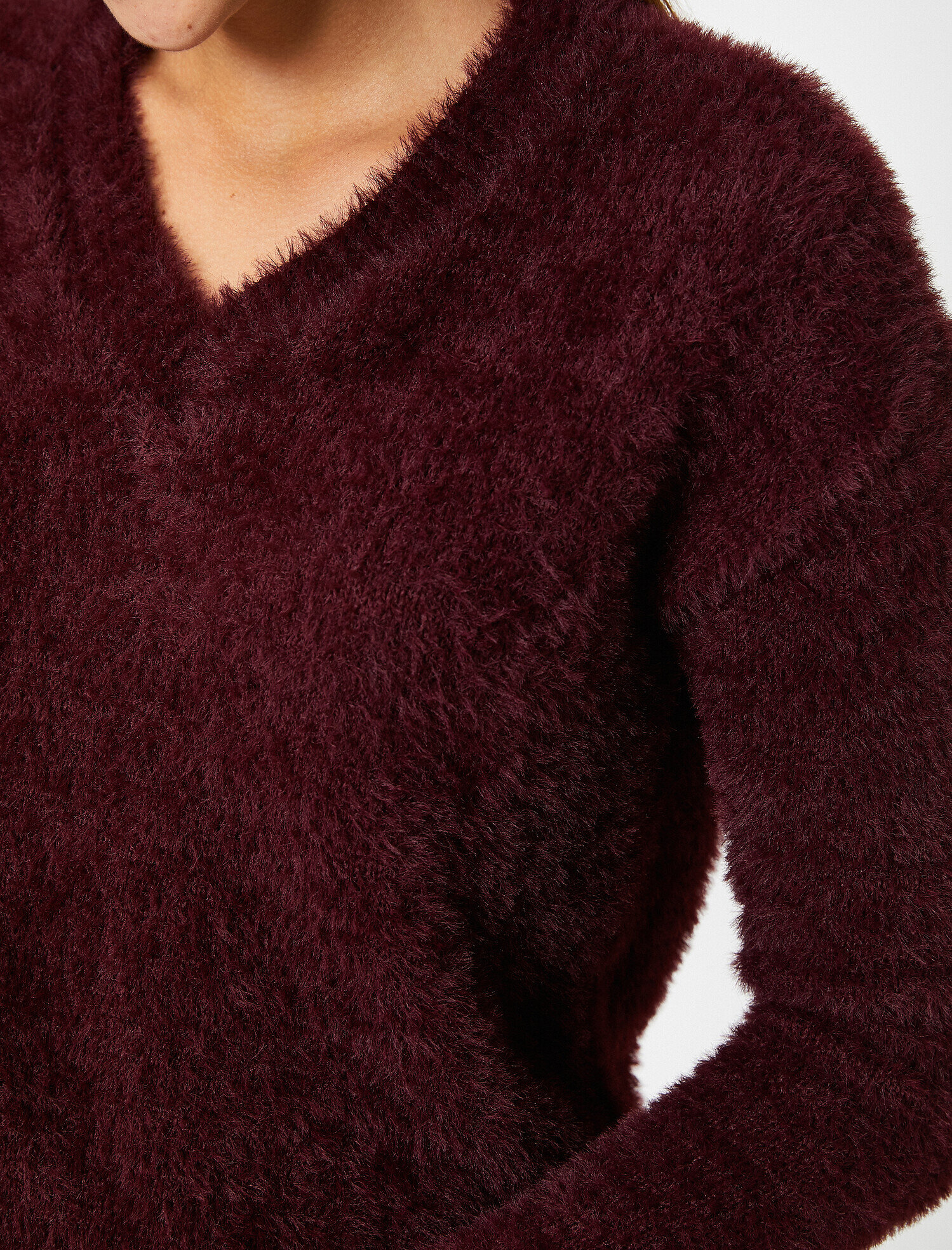   V Yaka Uzun Kollu Triko Kazak