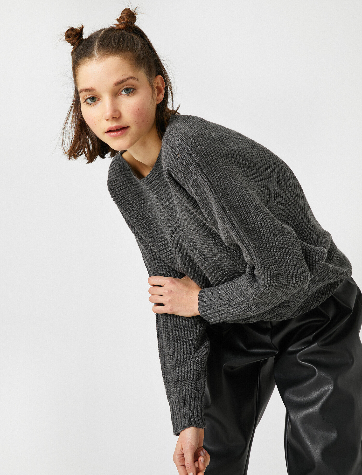   Triko Kazak Kayık Yaka Uzun Kollu