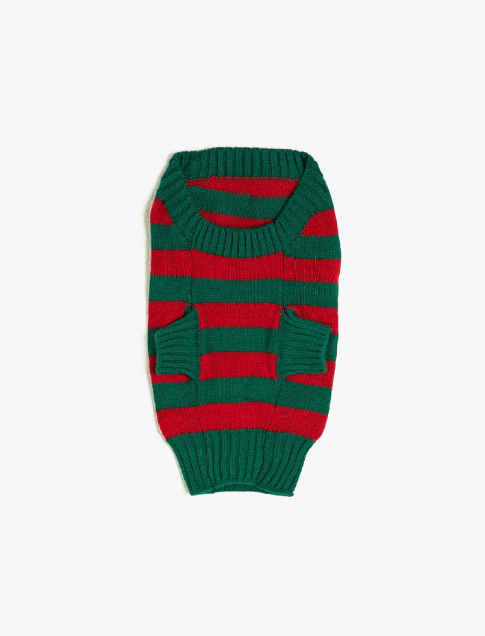  Çizgili Köpek Triko Kazak