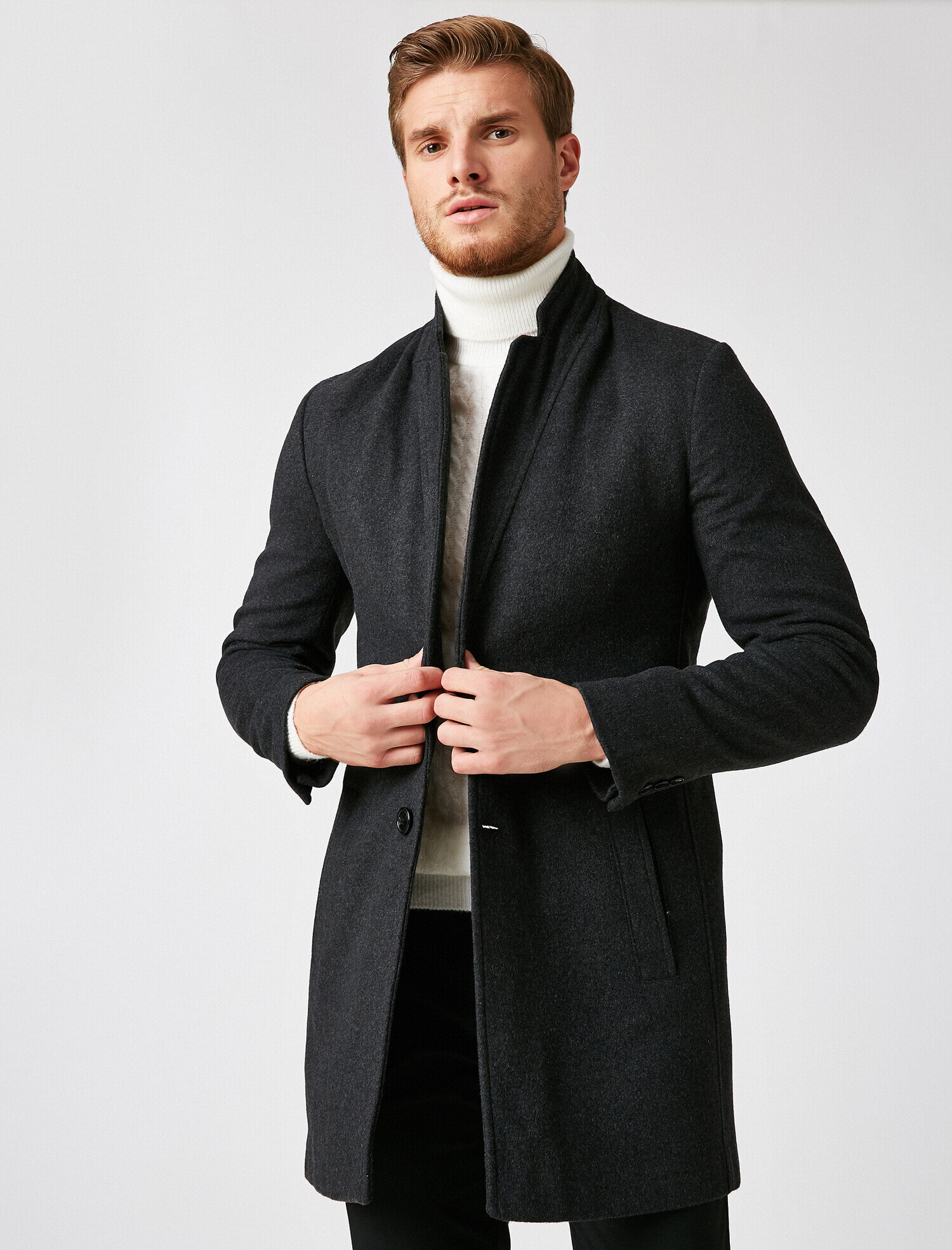   Düğmeli Kaban Cep Detaylı