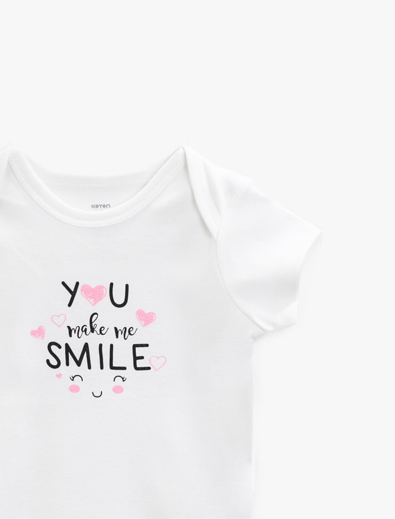  Kız Bebek Baskılı Çıtçıtlı Badi Takım Kısa Kollu Pamuklu