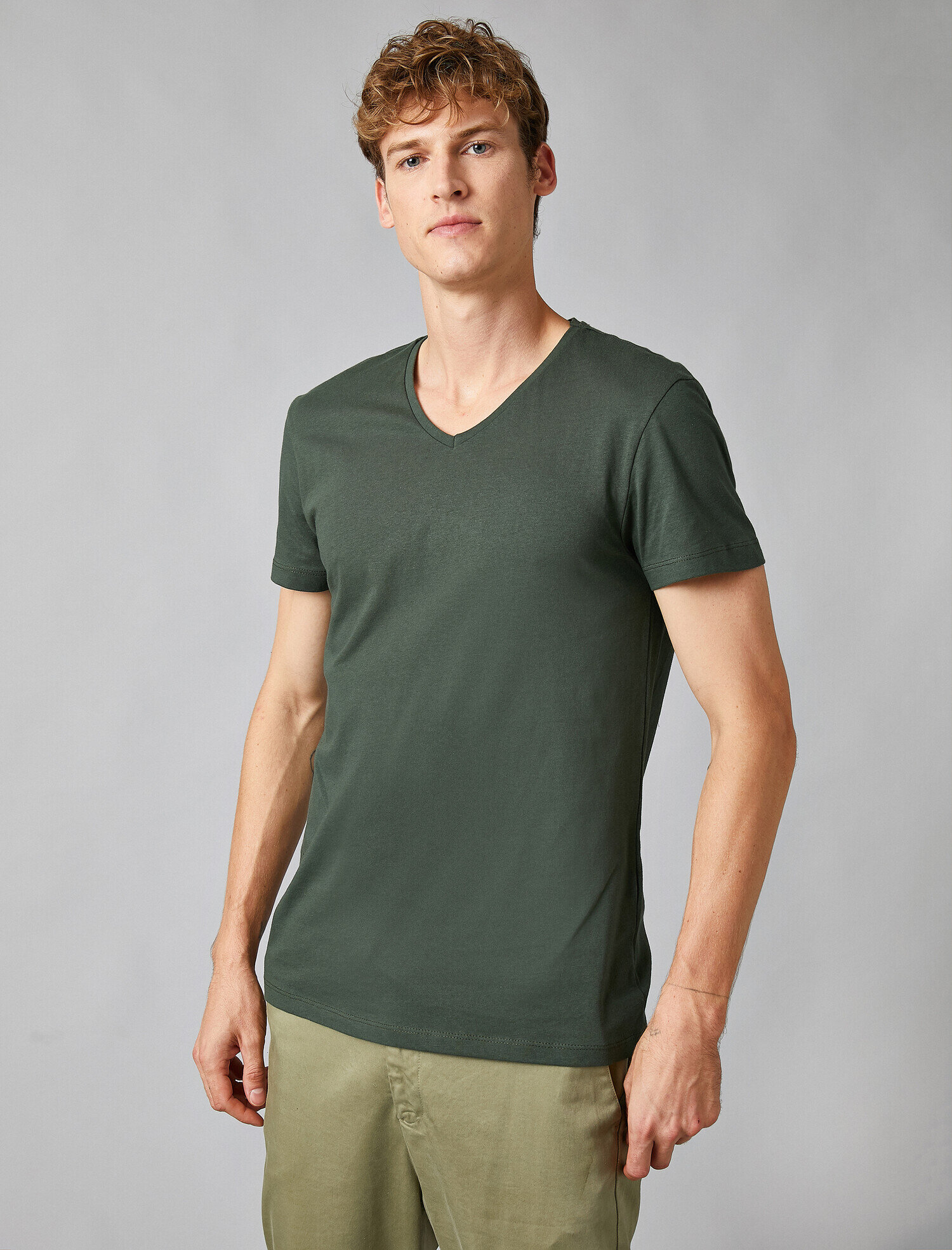   Kısa Kollu V Yaka Basic Tişört