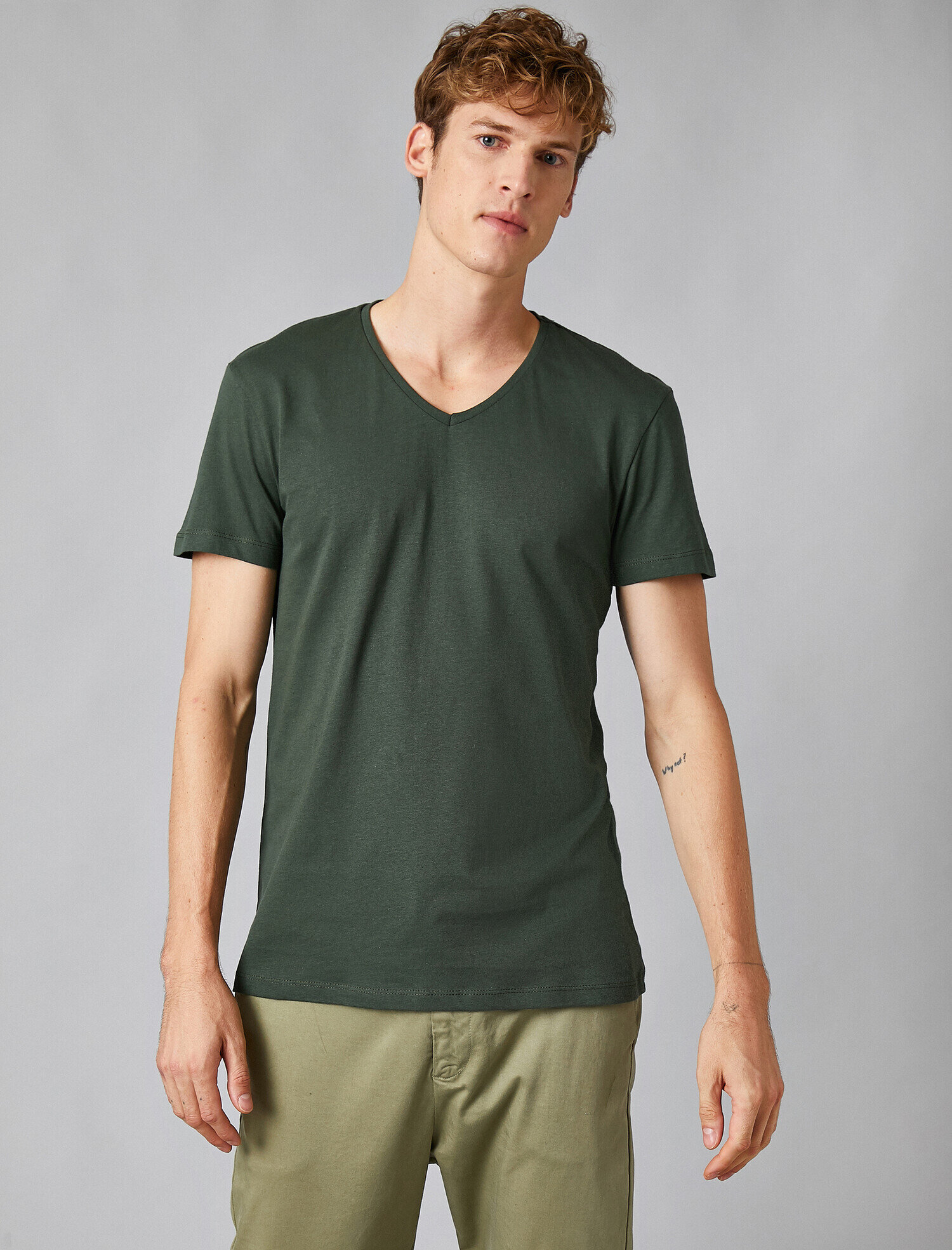   Kısa Kollu V Yaka Basic Tişört