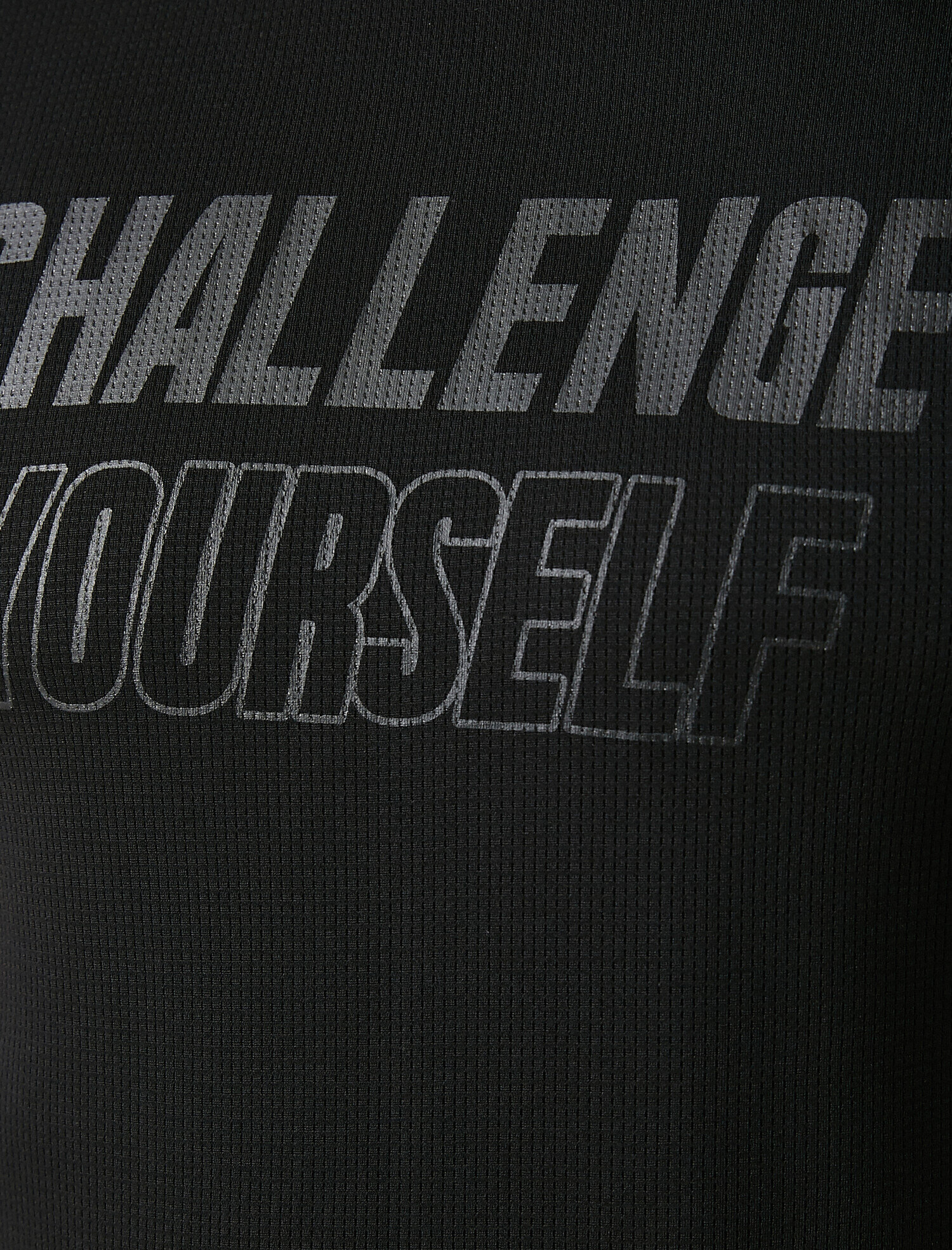   Kısa Kollu Bisiklet Yaka Yazılı Baskılı Tişört