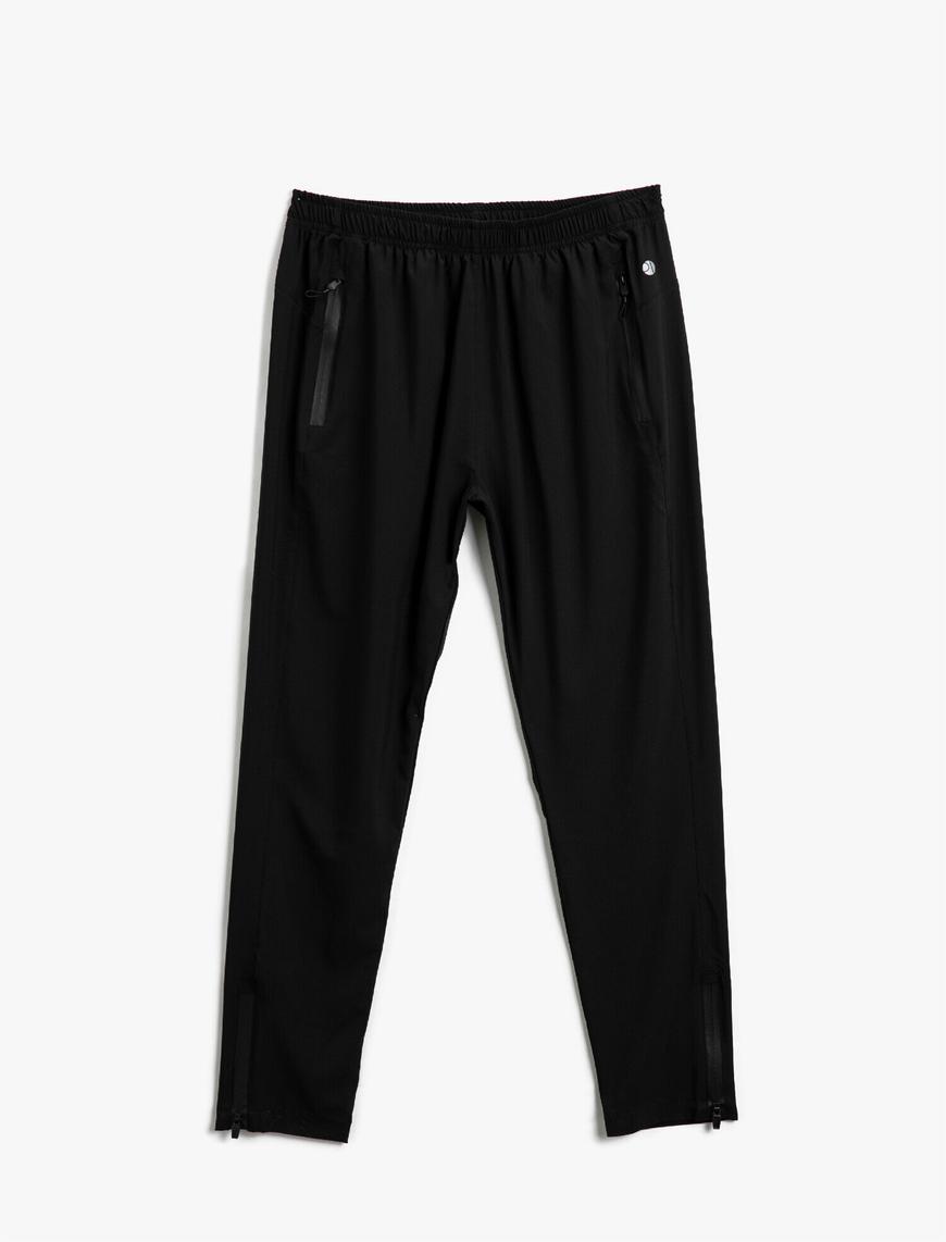   Slim Fit Straight Fermuarlı Cepli Eşofman Altı