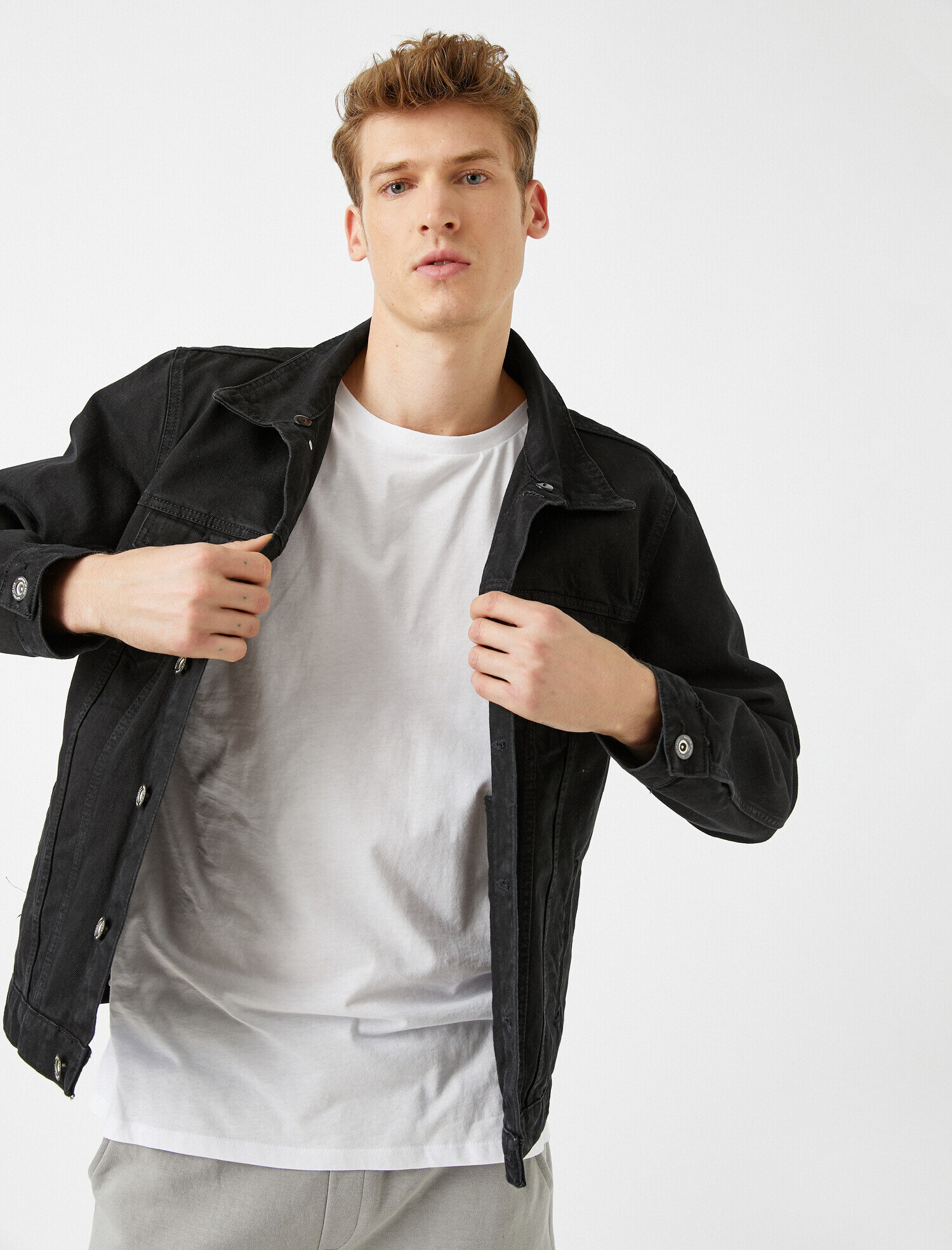   Pamuklu Kot Ceket Yaka Detaylı