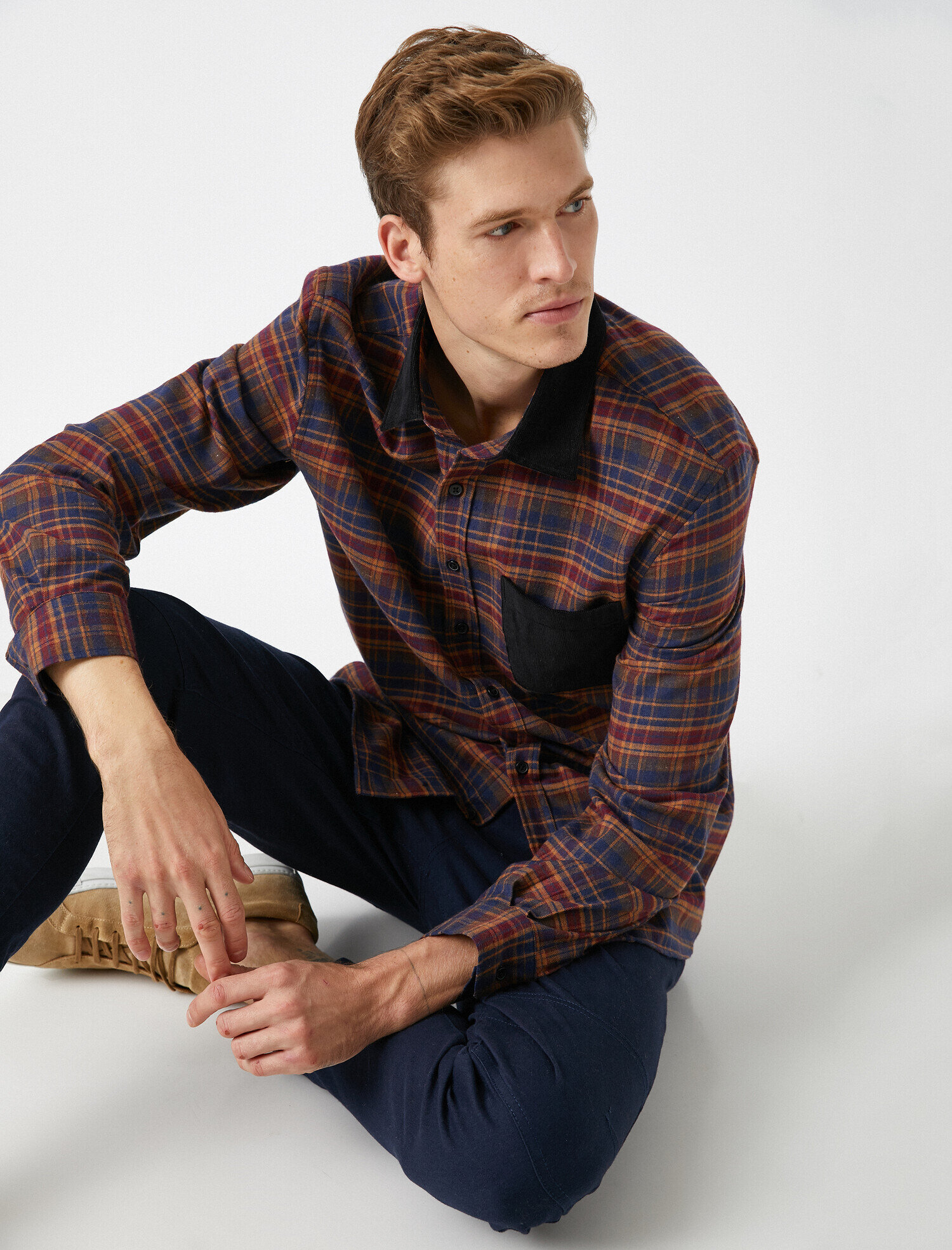   Cepli Klasik Yaka Ekoseli Gömlek