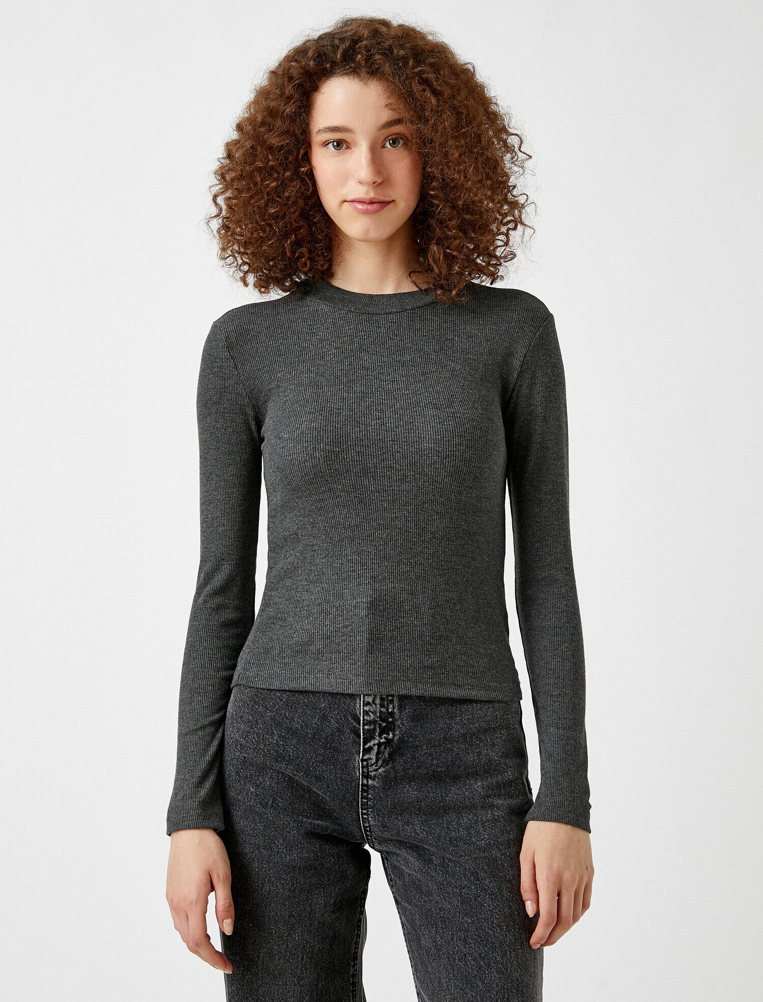   Uzun Kollu Tişört Bisiklet Yaka