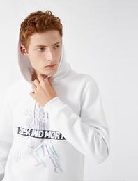 Rick & Morty Lisanslı Baskılı Kapüşonlu Sweatshirt