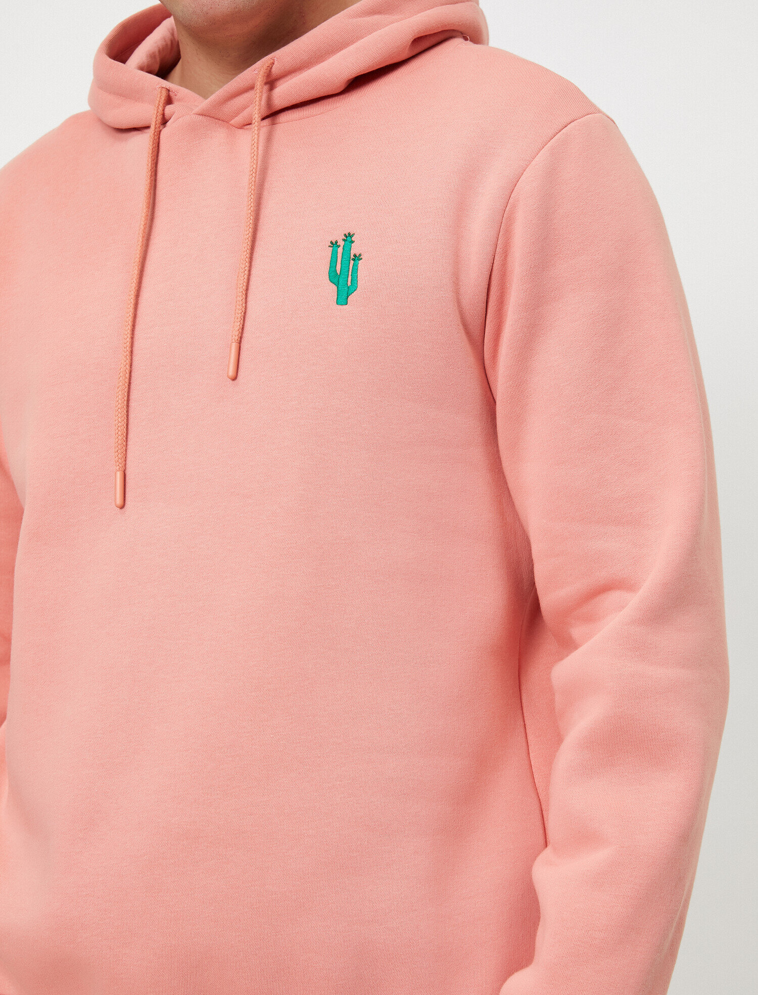   Kapüşonlu İşleme Detaylı Uzun Kollu Sweatshirt