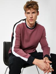 Bisiklet Yaka Uzun Kollu Multicolor Sweatshirt