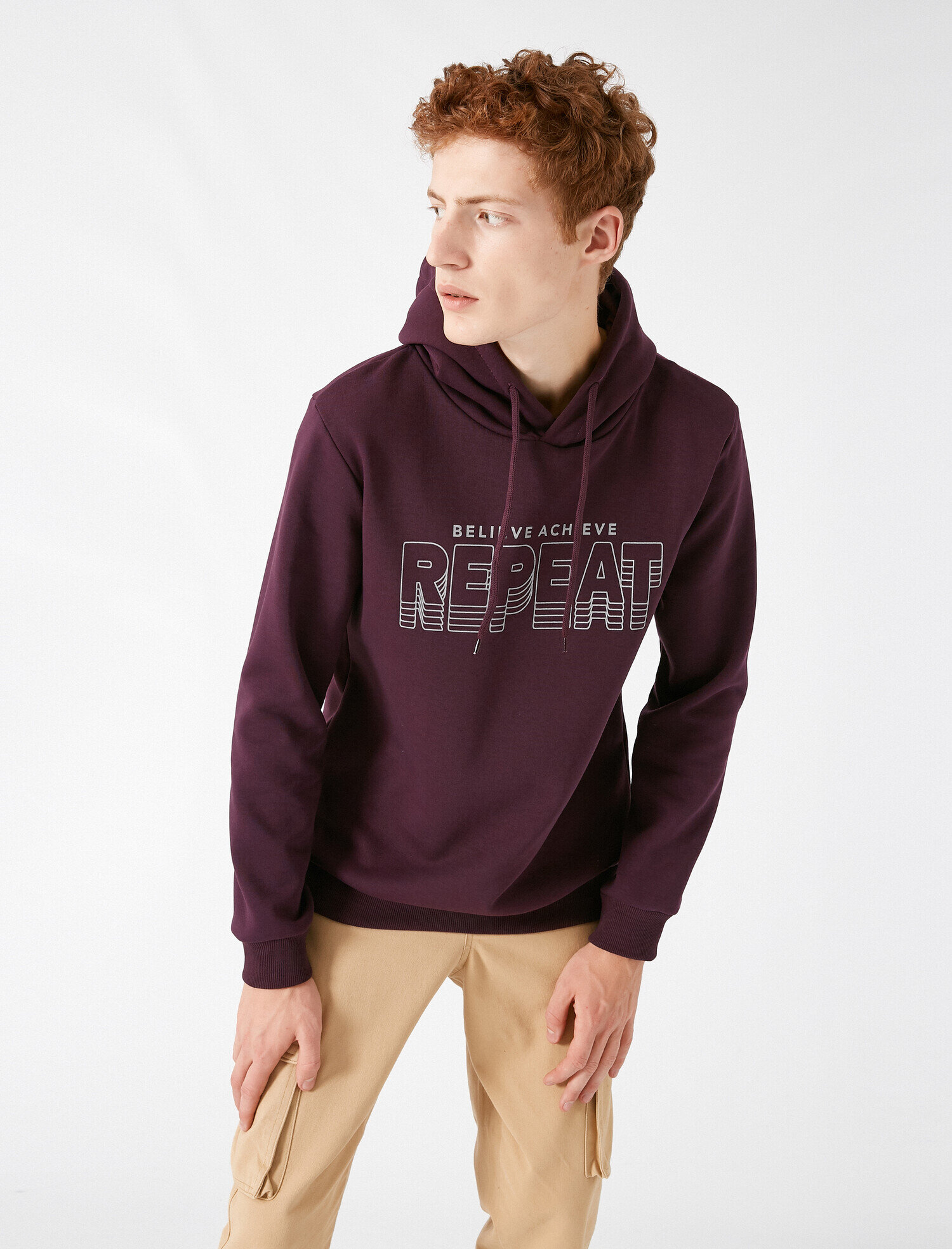   Kapüşonlu Baskılı Sweatshirt