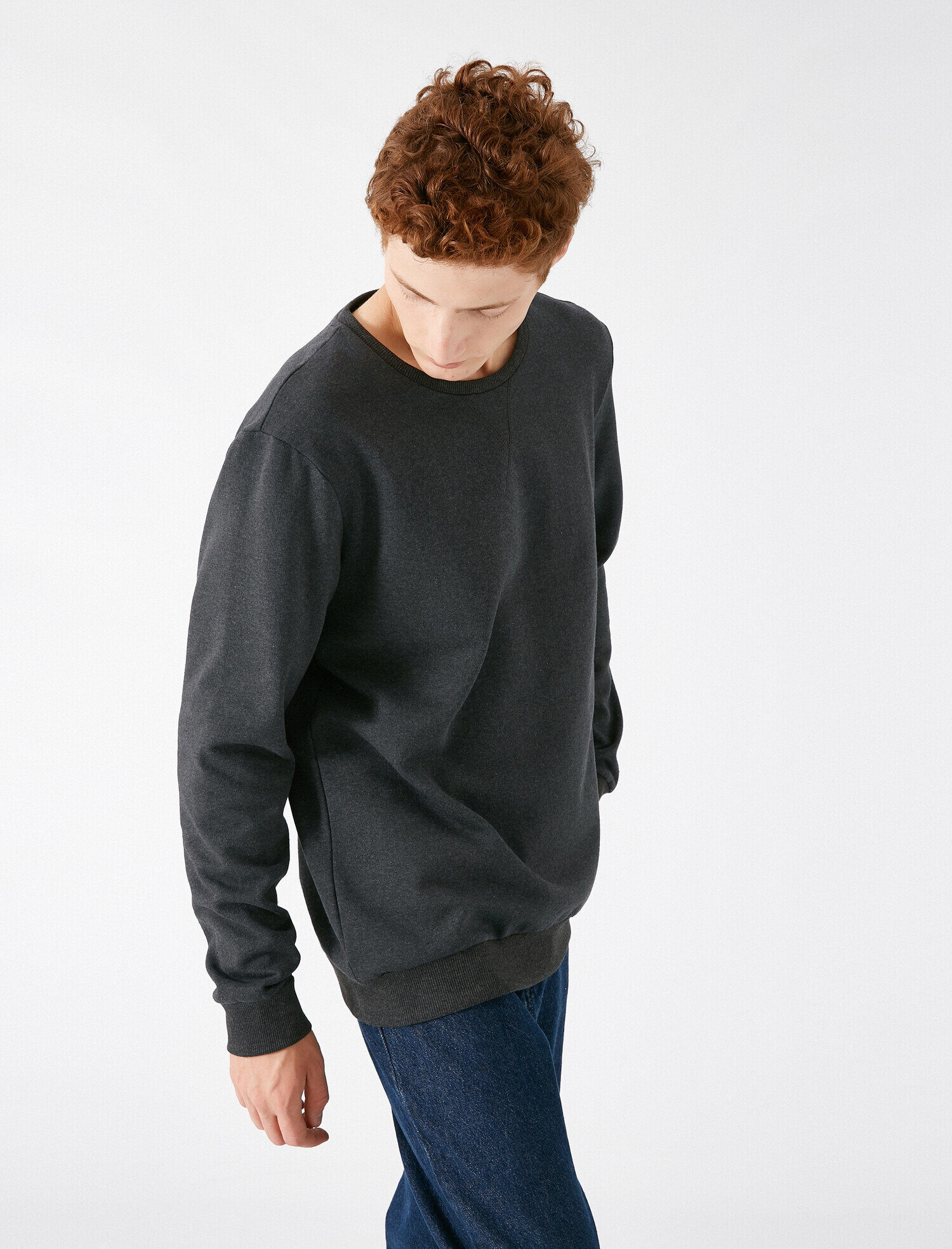 Bisiklet Yaka Basic Sweatshirt