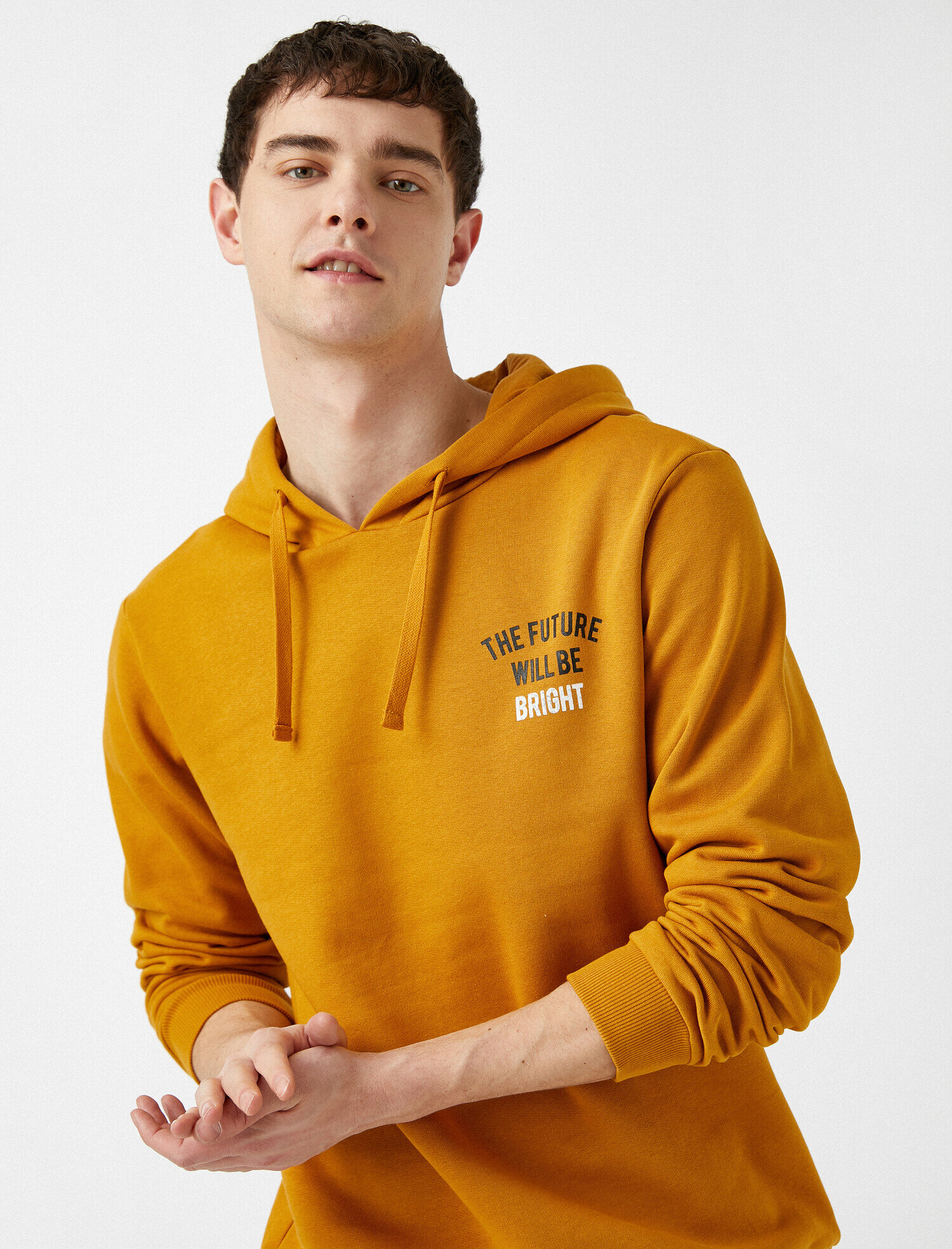   Pamuklu Baskılı Kapüşonlu Sweatshirt