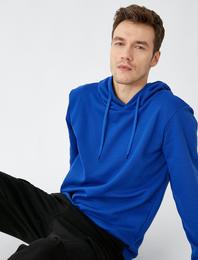 Kapüşonlu Uzun Kollu Basic Sweatshirt