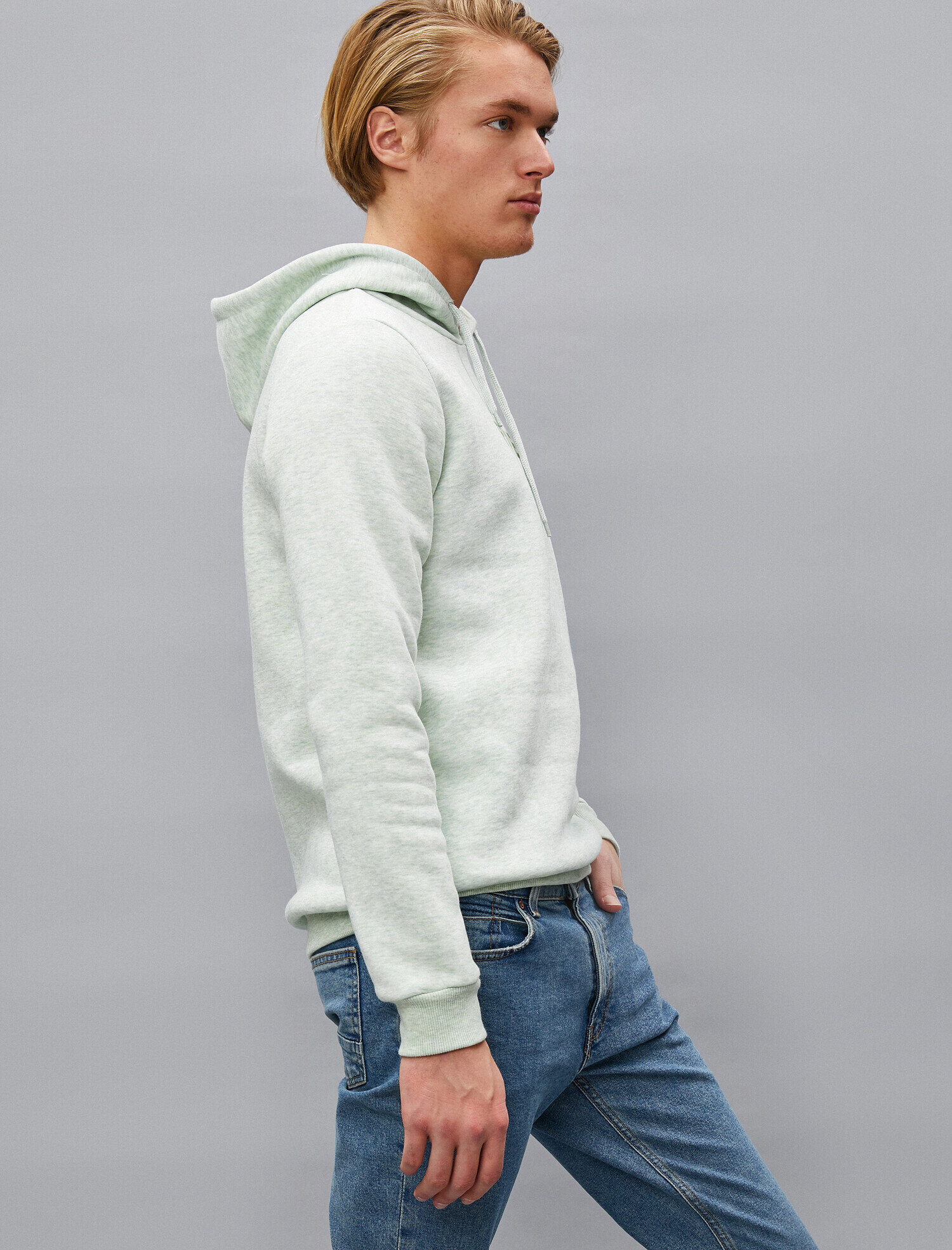   Kapüşonlu Baskılı Uzun Kollu Sweatshirt