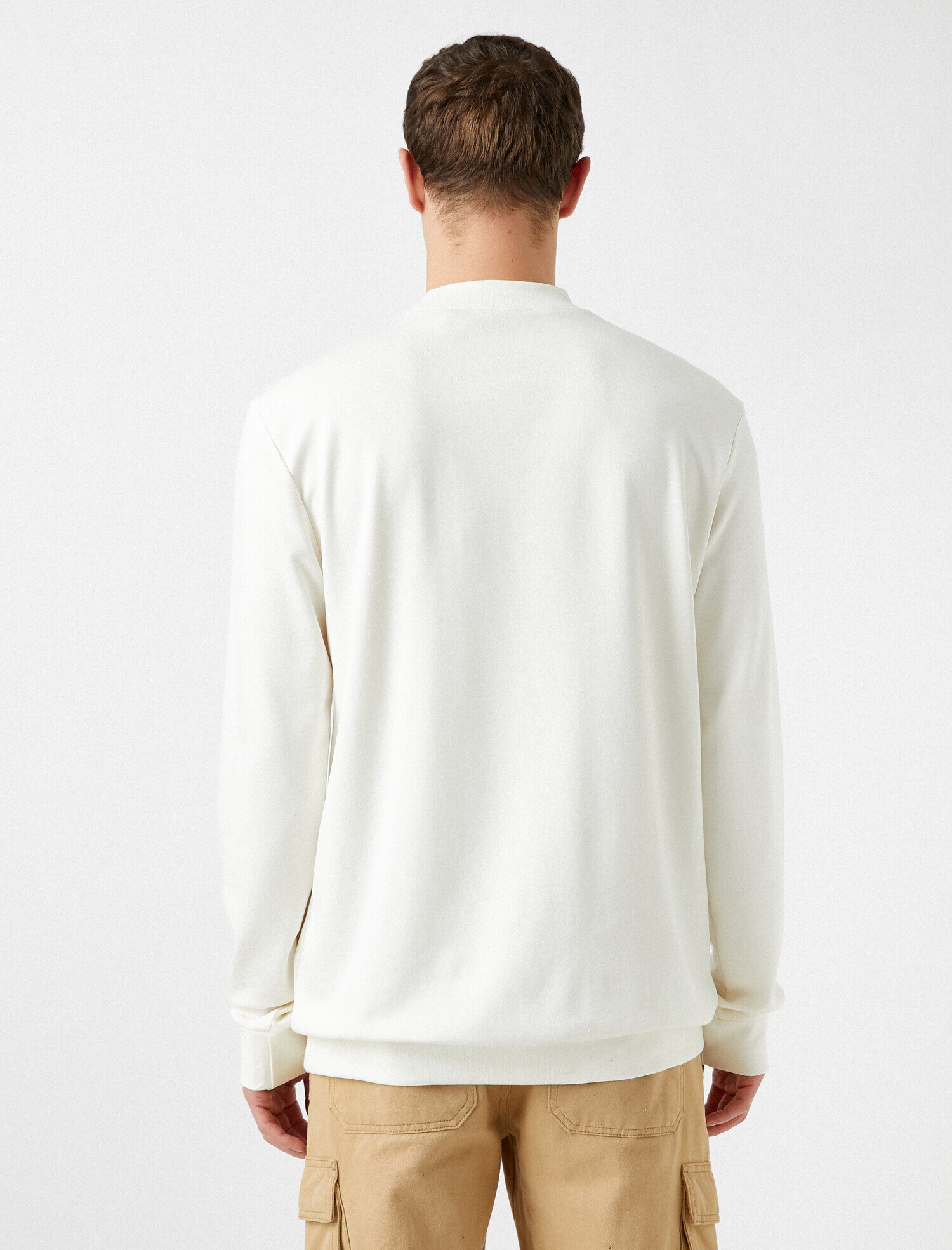   Basic Bisiklet Yaka Uzun Kollu Sweatshirt