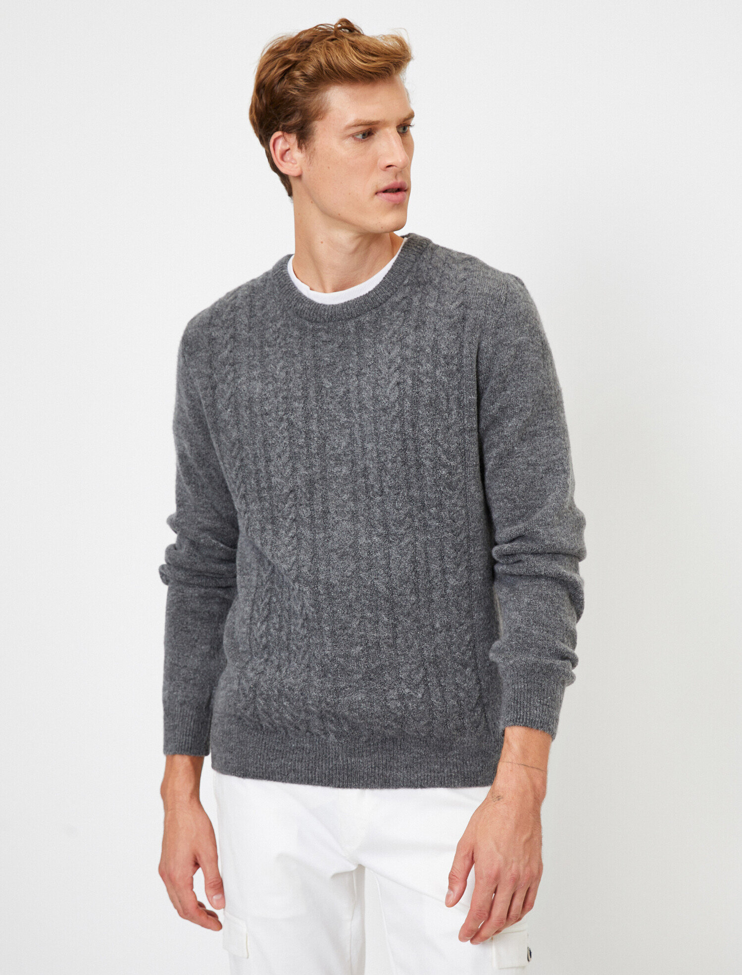   Bisiklet Yaka Slim Fit Triko Kazak