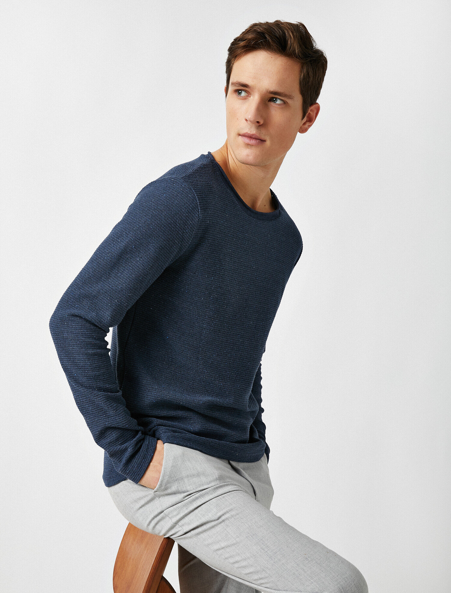   Bisiklet Yaka Kazak Dar Kesim