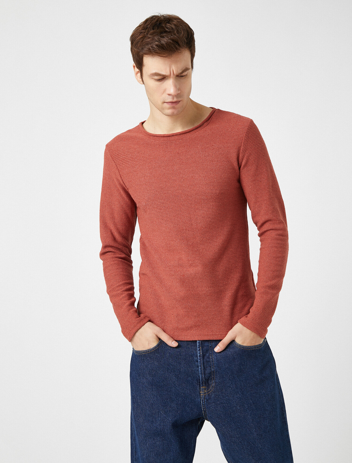   Bisiklet Yaka Kazak Dar Kesim