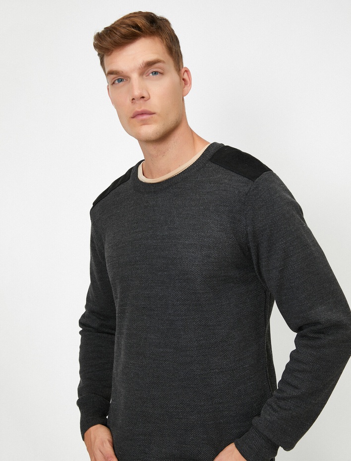  Omuz Detaylı Kazak Bisiklet Yaka