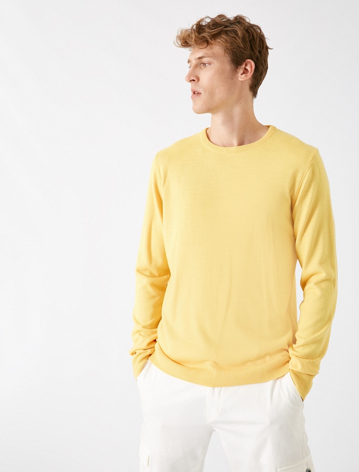  Basic Triko Kazak Bisiklet Yaka Uzun Kollu