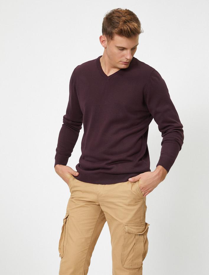  V Yaka Triko Kazak Uzun Kollu