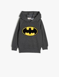 Batman Lisansli Baskılı Kapüşonlu Sweatshirt