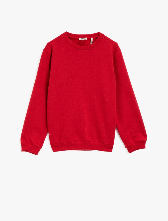 Erkek Çocuk Bisiklet Yaka Basic Uzun Kollu Sweatshirt