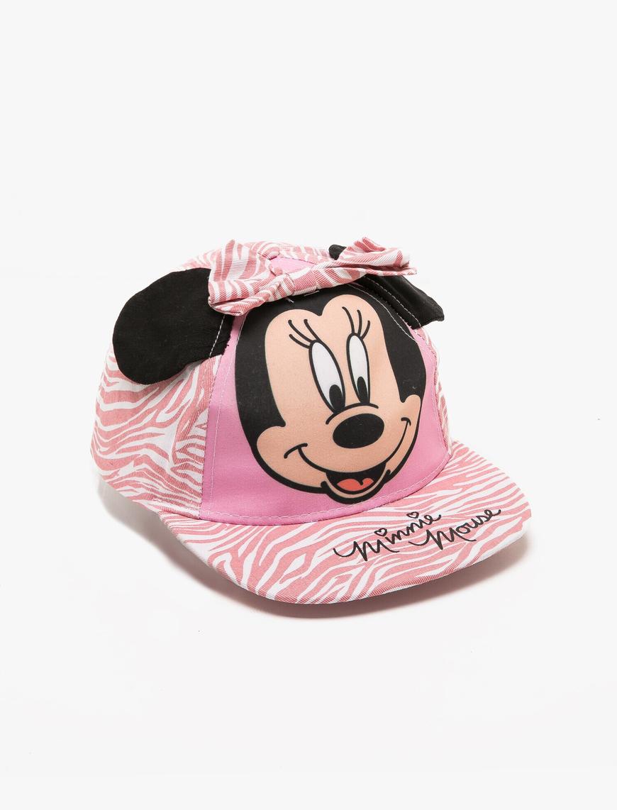  Kız Çocuk Minnie Mouse Baskılı Şapka