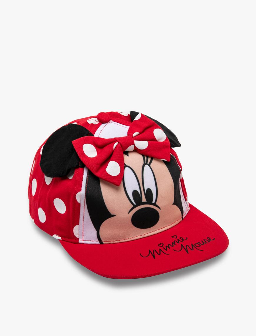  Kız Çocuk Minnie Mouse Baskılı Şapka