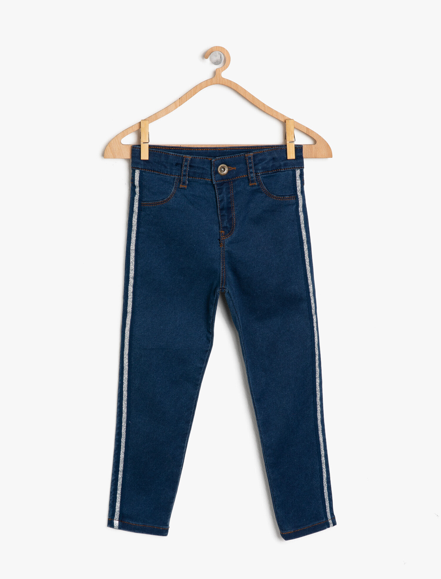  Kız Çocuk Çizgili Jean Tayt