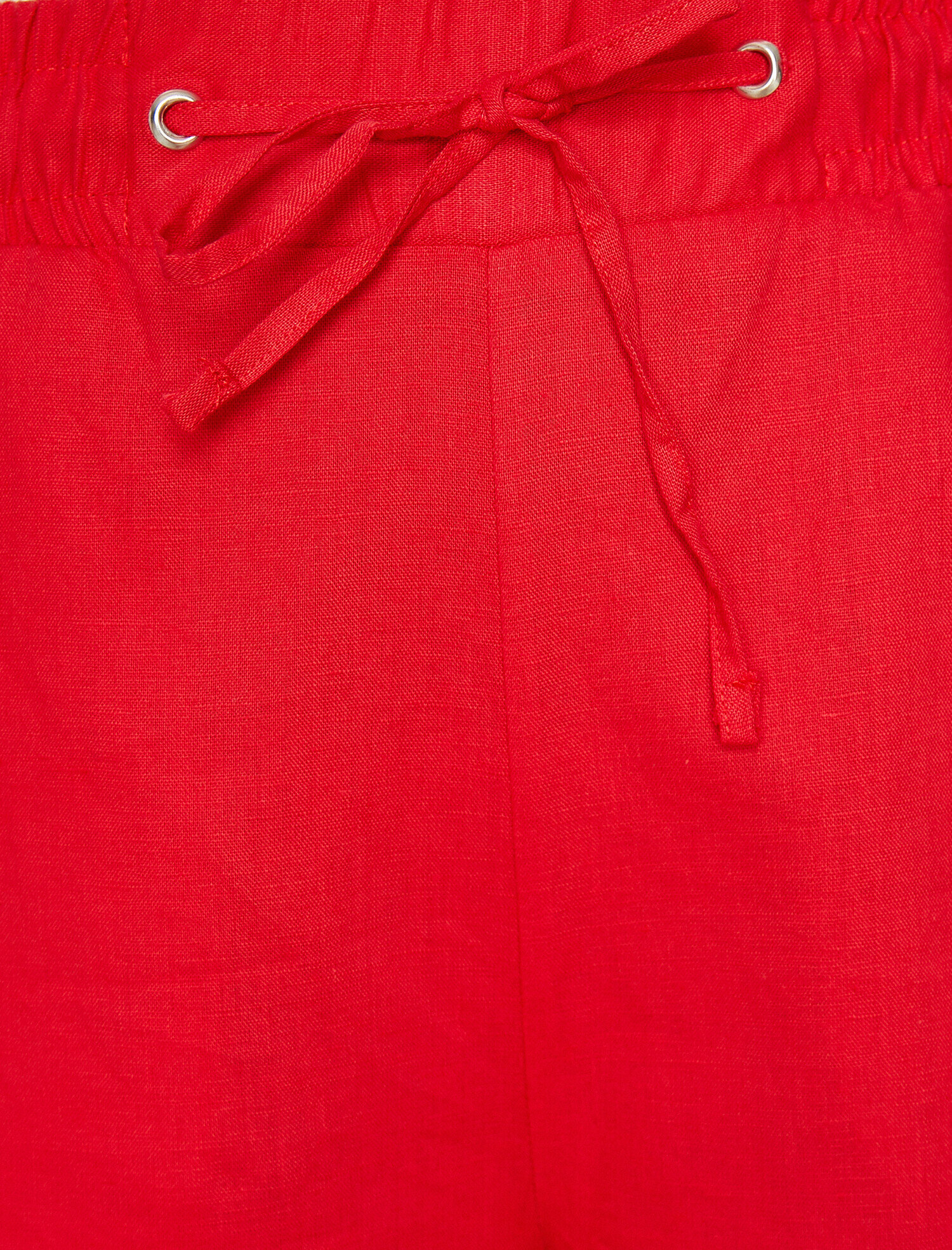   Beli Bağlamalı Pantolon Keten Karışımlı